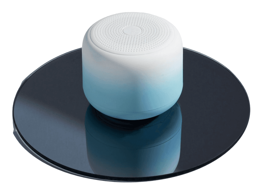 Compact smart speaker on a stand